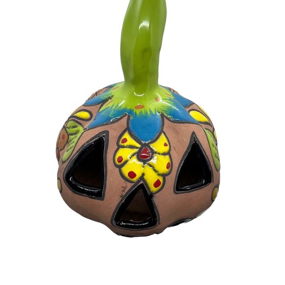 Talavera Mexican Pottery Jack O` Lantern Pumpkin Halloween Large Folk Art Decor - Picture 3 of 9